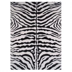 La Rug, Fun Rugs LA Rug; Fun Rugs FT-186 3958 Fun Time Zebra Skin Accent Rug - White