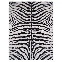 La Rug, Fun Rugs LA Rug; Fun Rugs FT-186 5178 Fun Time Zebra Skin Accent Rug - White