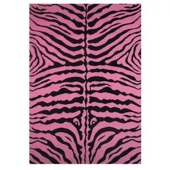 La Rug, Fun Rugs LA Rug; Fun Rugs FT-189 5178 Fun Time Zebra Skin Accent Rug - Pink