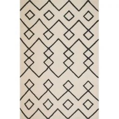 Loloi Rugs ADLEAW-04IV005076 5 ft. x 7 ft. 6 in. Adler Rectangular Shape Hand Woven Area Rug; Ivory
