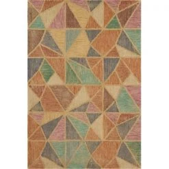 Loloi Rugs Loloi GEMOGQ-01FDIV160S Gemology 100 Percent Wool Hand Tufted Rectangular Rug - Fiesta & Ivory; 1 ft. 6 in. x 1 ft. 6 in.