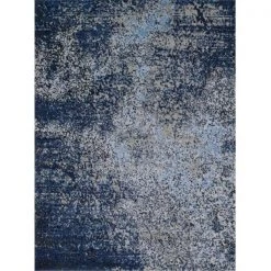 Loloi Rugs VIERVR-07GYNV3A57 3 ft. 10 in. x 5 ft. 7 in. Viera Rectangular Shape Power Loomed Area Rug; Grey and Navy