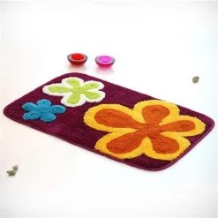 Blancho Bedding DA6774-3 Dancing Flowers - Violet Red Kids Room Rugs 19.7 by 31.5 inches