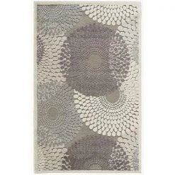 Nourison 11804 Graphic Illusions Area Rug Collection Grey 3 ft 6 in. x 5 ft 6 in. Rectangle