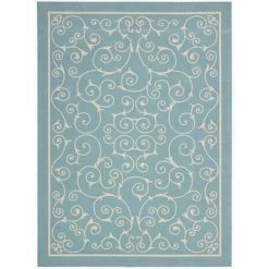 Nourison 11202 Home & Garden Area Rug Collection Light Blue 7 ft 9 in. x 10 ft 10 in. Rectangle