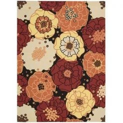 Nourison 11188 Home & Garden Area Rug Collection Black 7 ft 9 in. x 10 ft 10 in. Rectangle