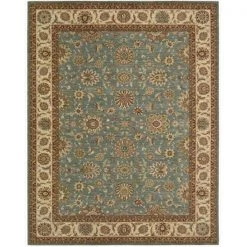Nourison 67100 Living Treasures Area Rug Collection Aqua 3 ft 6 in. x 5 ft 6 in. Rectangle