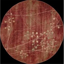 Nourison 4799 Somerset Area Rug Collection Flame 5 ft 6 in. x 5 ft 6 in. Round