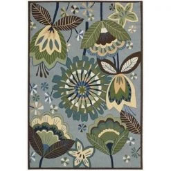 Nourison 11582 Fantasy Area Rug Collection Aqua 5 ft x 7 ft 6 in. Rectangle