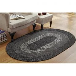 Better Trends BRCB64100DBL Country Stripe Braided Rug; Blue - 64 x 100 in.