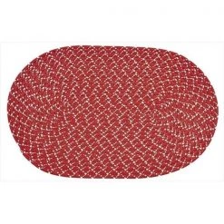 Better Trends BRSSR58R Sun Splash Braided Rug; Red - 5 in.