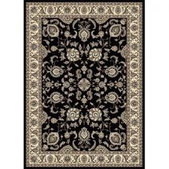 Radici Usa Inc Radici 1426-0011-BLACK Alba Rectangular Black Traditional Italy Area Rug; 5 ft. 5 in. W x 7 ft. 7 in. H