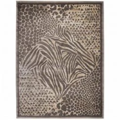 Radici Usa Inc Radici 3808-0010-BROWN Garda Rectangular Animal Print Rugs; Brown - 3 ft. 3 in. x 4 ft. 11 in.