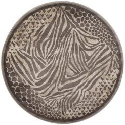 Radici Usa Inc Radici 3808-0014-BROWN Garda Round Animal Print Rugs; Brown - 5 ft. 3 in.