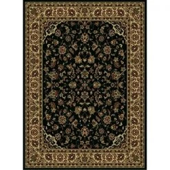Radici Usa Inc Radici 953-1330-BLACK Castello Rectangular Black Traditional Italy Area Rug; 3 ft. 3 in. W x 4 ft. 11 in. H