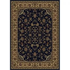 Radici Usa Inc Radici 953-1341-NAVY Castello Rectangular Navy Blue Traditional Italy Area Rug; 5 ft. 5 in. W x 7 ft. 7 in. H