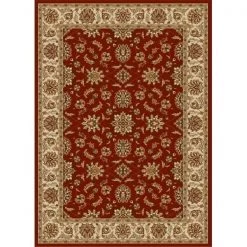 Radici Usa Inc Radici 1592-1040-BRICK Como Rectangular Brick Red Traditional Italy Area Rug; 3 ft. 3 in. W x 4 ft. 11 in. H