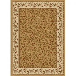 Radici Usa Inc Radici 1593-1165-BEIGE Como Rectangular Beige Traditional Italy Area Rug; 5 ft. 3 in. W x 5 ft. 3 in. H