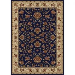 Radici Usa Inc Radici 1597-1451-NAVY Como Rectangular Navy Blue Traditional Italy Area Rug; 5 ft. 5 in. W x 7 ft. 7 in. H