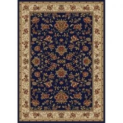 Radici Usa Inc Radici 1597-1455-NAVY Como Rectangular Navy Blue Traditional Italy Area Rug; 5 ft. 3 in. W x 5 ft. 3 in. H
