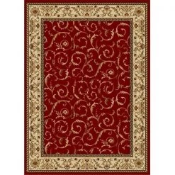 Radici Usa Inc Radici 1599-1531-RED Como Rectangular Red Transitional Italy Area Rug; 5 ft. 5 in. W x 7 ft. 7 in. H