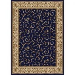 Radici Usa Inc Radici 1599-1555-NAVY Como Rectangular Navy Blue Transitional Italy Area Rug; 5 ft. 3 in. W x 5 ft. 3 in. H