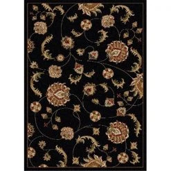 Radici Usa Inc Radici 1835-1012-BLACK Como Rectangular Black Transitional Italy Area Rug; 7 ft. 9 in. W x 11 ft. H