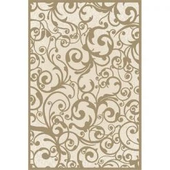 Radici Usa Inc Radici 1845-0031-IVORY Pisa Rectangular Ivory Contemporary Turkey Area Rug; 5 ft. 3 in. W x 7 ft. 3 in. H