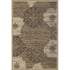 Radici Usa Inc Radici 3471-0011-BEIGE Pisa Rectangular Beige Contemporary Turkey Area Rug; 5 ft. 3 in. W x 7 ft. 3 in. H