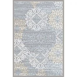 Radici Usa Inc Radici 3471-0021-GREY Pisa Rectangular Grey Contemporary Turkey Area Rug; 5 ft. 3 in. W x 7 ft. 3 in. H