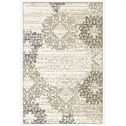 Radici Usa Inc Radici 3471-0031-BONE Pisa Rectangular Bone Contemporary Turkey Area Rug; 5 ft. 3 in. W x 7 ft. 3 in. H