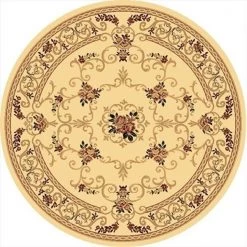 Rugs America 21829 5 ft. 3 in. New Vision Souvanerie Cream Round Area Rug