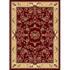 Rugs America 21330 5 ft. 3 in. x 7 ft. 10 in. New Vision Souvanerie Red Rectangular Area Rug