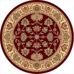 Rugs America 21849 5 ft. 3 in. New Vision Kashan Cherry Round Area Rug