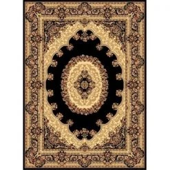 Rugs America 21998 2 ft. x 2 ft. 11 in. New Vision Kerman Black Rectangular Area Rug