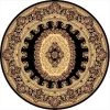 Rugs America 21352 5 ft. 3 in. New Vision Kerman Black Round Area Rug