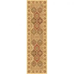 Rugs America 22782 2 ft. 3 in. x 7 ft. 10 in. New Vision Panel Cream Runner Area Rug