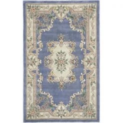 Rugs America 21549 2 x 4 ft. New Aubusson Light Blue Rectangular Area Rug