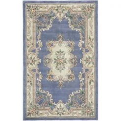 Rugs America 21550 4 x 6 ft. New Aubusson Light Blue Rectangular Area Rug