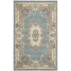 Rugs America 21532 4 x 6 ft. New Aubusson Light Green Rectangular Area Rug