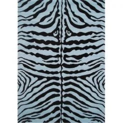 La Rug, Fun Rugs LA Rug FT-188 Fun Time Zebra Skin Rug - Blue