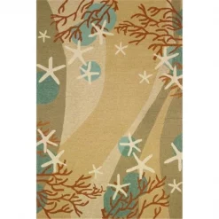 Robin Pickens PP-RP004G Coral Waves Outdoor Rug; 8 x 10 ft.