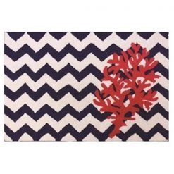 Paul Brent PY-PB051 Chevron & Coral Rug; 22 x 34 in.