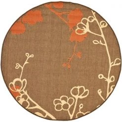 Safavieh CY4038C-5R Courtyard Round Rug- Brown Natural-Terracotta 5 -3 Inch X 5 -3 Inch