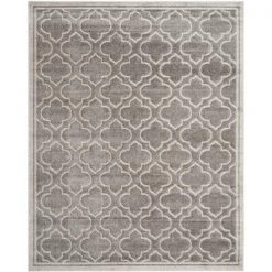 Safavieh AMT412C-9 9 x 12 ft. Large Rectangle Indoor-Outdoor Amherst; Grey and Light Grey Power Loomed Rug