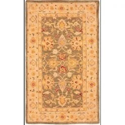 Safavieh AN553A-3 3 x 5 ft. Accent Traditional Anatolia; Green and Gold Hand Tufted Rug