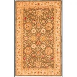 Safavieh AN553A-5 5 x 8 ft. Medium Rectangle Traditional Anatolia; Green and Gold Hand Tufted Rug