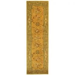 Safavieh AT21C-212 2 ft.-3 in. x 12 ft. Runner Traditional Antiquity; Gold Hand Tufted Rug