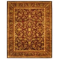 Safavieh AT52B-1218 12 x 18 ft. Oversized Traditional Antiquity; Wine and Gold Hand Tufted Rug