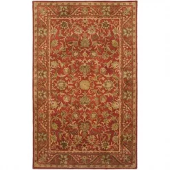 Safavieh AT52E-5 5 x 8 ft. Medium Rectangle Traditional Antiquity; Red and Red Hand Tufted Rug
